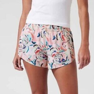 Athleta Printed Hustle 3” Short Pink Floral